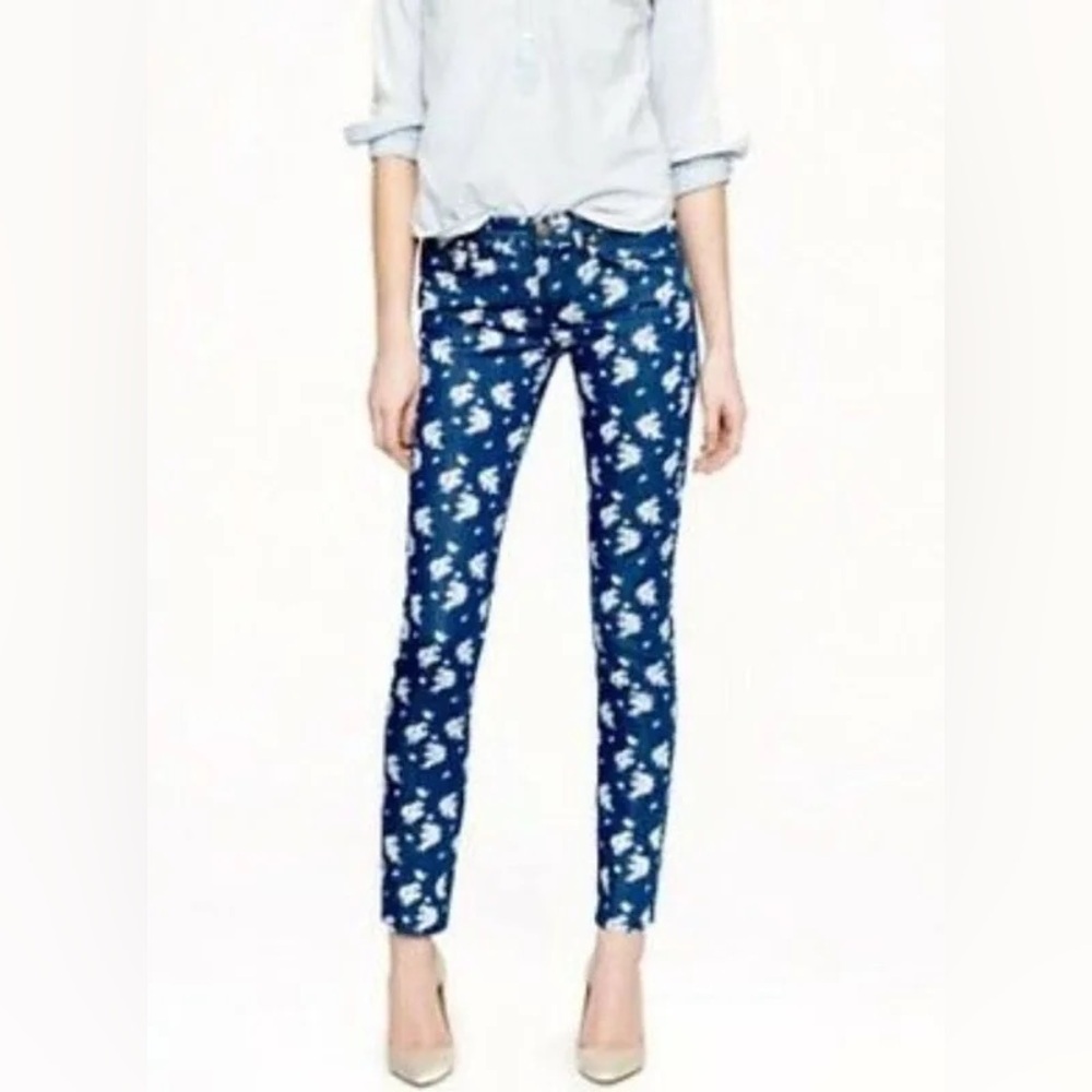 J.Crew Cropped Matchstick Floral Printed Skinny Jeans Size 30